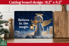 Christian Christmas cutting board Believe in the Magic Angel Product Image 1
