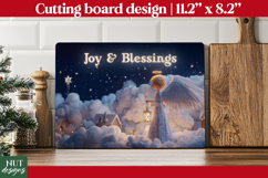 Christian Christmas cutting board Joy &amp; Blessings Angel Product Image 1