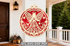 Angel Christmas Ornament Laser Cut SVG Product Image 1