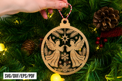 Angel Christmas Ornament Laser Cut SVG Product Image 1