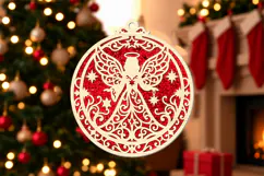 Angel Christmas Ornament Laser Cut SVG Product Image 2