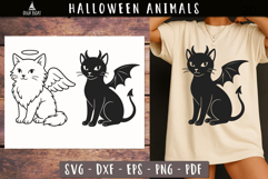 Angel Devil Halloween Cat SVG Funny designs