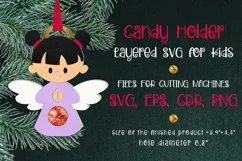 Angel Girl Christmas Ornament Candy Holder Template SVG