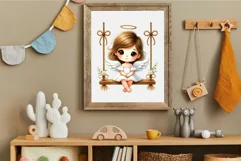 Cute Angel on Swing. Clipart, PNG. Product Image 7