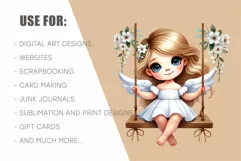 Cute Angel on Swing. Clipart, PNG. Product Image 8