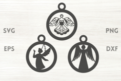 3 Angels Tree Ornaments SVG Product Image 1
