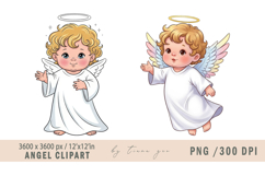 Cute Baby Angels Clipart- 2 PNG for Baptism &amp; Baby Shower Product Image 1