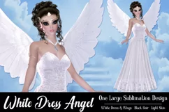 White Dress Angel Graphic, PNG Angel Graphic, Poser Tube, a1 Product Image 1