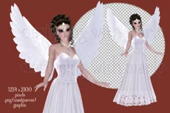 White Dress Angel Graphic, PNG Angel Graphic, Poser Tube, a1 Product Image 2