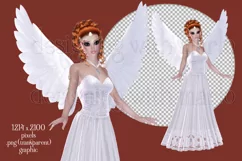 White Dress Angel Graphic, PNG Angel Graphic, Poser Tube, a2 Product Image 2