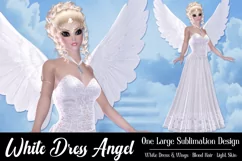 White Dress Angel Graphic, PNG Angel Graphic, Poser Tube, a3 Product Image 1