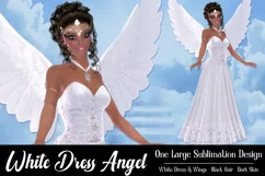 White Dress Angel Graphic, PNG Angel Graphic, Poser Tube, a4 Product Image 1