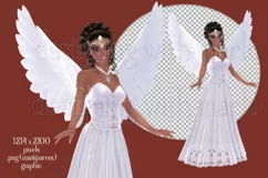 White Dress Angel Graphic, PNG Angel Graphic, Poser Tube, a4 Product Image 2