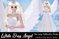 White Dress Angel Graphic, PNG Angel Graphic, Blond Hair Product Image 1