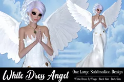 White Dress Angel Graphic, PNG Angel Graphic, Multi Color Product Image 1