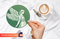 Angel Round Sticker, Angel Artwork Round Sticker Product Image 1