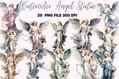 Angel Statue Watercolor Sublimation Clipart Product Image 1