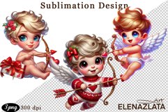 Valentines Heart and angel Clipart. Love png Product Image 1