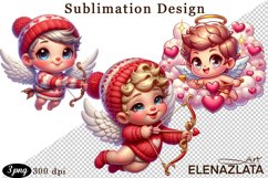 Valentines Heart and angel Clipart. Love png Product Image 1