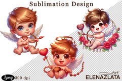 Valentines Heart and angel Clipart. Love png Product Image 1
