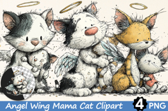 Angel Wing Mama Cat Clipart Product Image 1