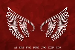 Angel Wings Tattoo SVG, Memorial Angel Wings, Memorial SVG Product Image 1