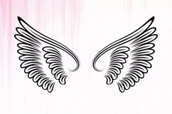 Angel Wings Tattoo SVG, Memorial Angel Wings, Memorial SVG Product Image 2