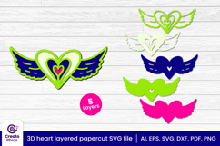 angel wings svg-heart wings-papercut file-3d layered svg-paper craft-memorial svg-heart svg-love svg