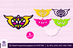 angel wings svg-heart wings-papercut file-3d layered svg-paper craft-memorial svg-heart svg-love svg