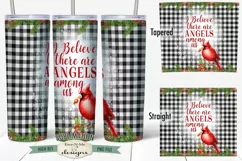 20 oz Skinny Tumbler Sublimation | Angels Among Us Cardinal Product Image 1