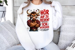 Angry Bull German Sarcastic Quote Sublimation PNG File Product Image 2
