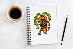 Angry Carrot Cartoon Vegetable Illustration PNG JPG Product Image 3