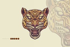 Angry Cheetah Head Mascot Vintage Product Image 1
