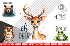 Angry Forest Animal Art Clipart Product Image 1