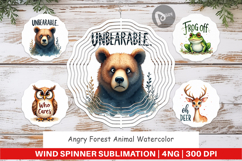 Angry Forest Animal Art Wind Spinner Product Image 1