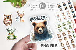 Angry Forest Animal Art Sticker Product Image 1
