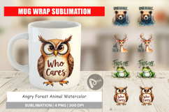 Angry Forest Animal Art Mug Wrap Product Image 1