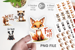 Angry Forest Animal Art Sticker Product Image 1