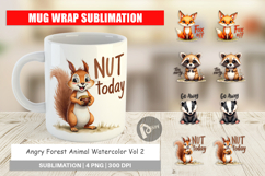 Angry Forest Animal Art Mug Wrap Product Image 1
