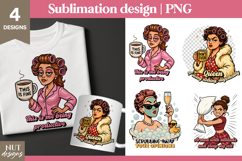 Tired woman, Sarcastic Quote, Girl in pajama, Bath girl Product Image 1