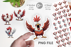 Angry Rooster Sticker Product Image 1