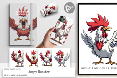 Digital Paper Angry Rooster Product Image 1