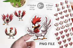 Angry Rooster Sticker Product Image 1