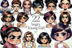 Angry Young Girl Sublimation Clipart Product Image 1