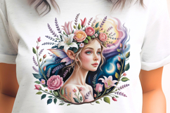 Fantasy Floral Water Fairy PNG Sublimation Product Image 1