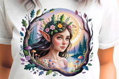 Fall Fairy with Forest and Wreath PNG Sublimation Product Image 1