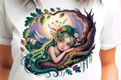 Cute Fairy with Tree PNG Sublimation Product Image 1