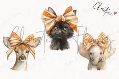 Cute Animals With Bows | Fall PNG Product Image 3