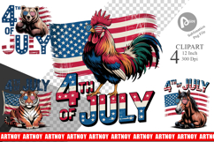 4th of July Animal Clipart Product Image 1