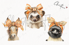 Cute Animals With Bows | Fall PNG Product Image 3